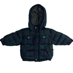 BabyGap Toddler Plaid Puffer Jacket Hooded Winter Coat 12-18 Months